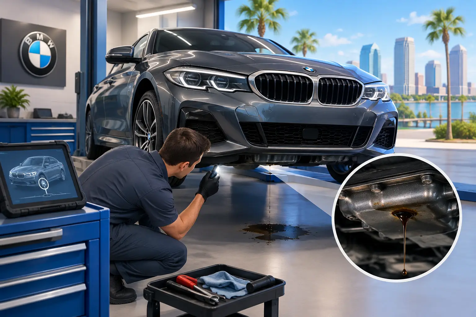 BMW Oil Leak Diagnosis Tampa Owners Can Trust